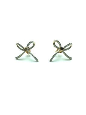 Adina Reyter 14k Pave Diamond Bow Post Earrings
